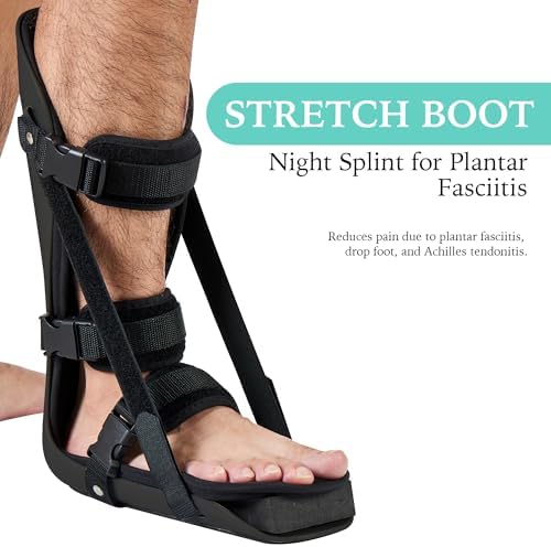 kefit Night Splint for Plantar Fasciitis, Adjustable Plantar Fasciitis Boot Fits Right or Left Foot, Plantar Fasciitis Brace for Men Women Medium