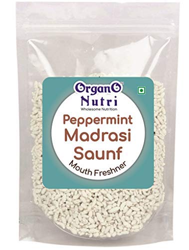 Organo Nutri Peppermint Mouth Freshener Sweet Madrasi Saunf (450 G)
