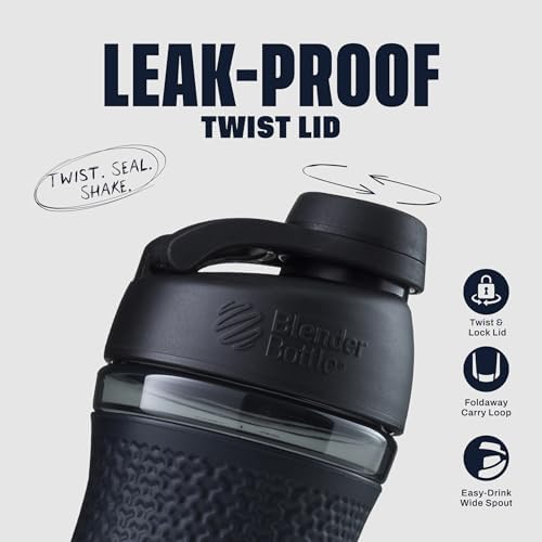 BlenderBottle SportMixer Shaker Bottle Perfect for Protein Shakes and Pre Workout, 20-Ounce, Plum