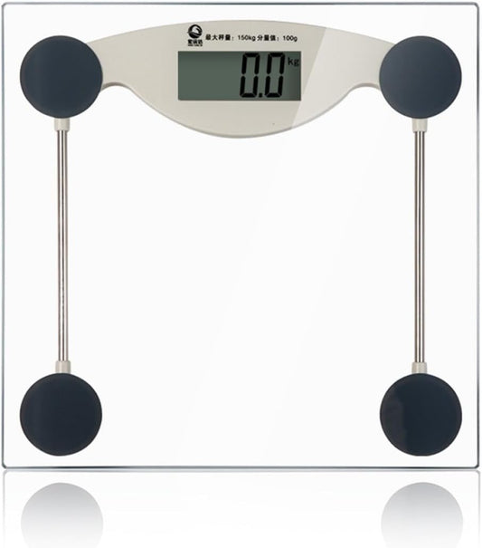 Digital Body Weight Scale with LCD, Square Electronic Bathroom Weighing Scale 290X280Mm High Strength Toughened Glass for Home Use Accurate Measurement