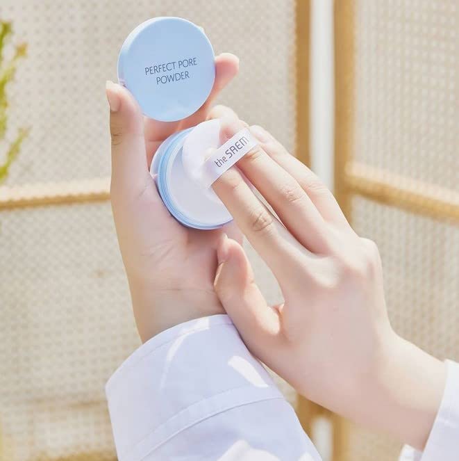 THESAEM Saemmul Perfect Pore Powder - Oil & Sebum Control Long Lasting Silky Face, Skin Soothing & Purifying with Green Tea Water and Tea Tree Extract, 0.18oz. 2 Pack