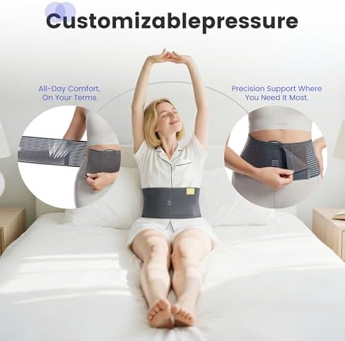 Umbilical Hernia Belt for Men and Women - Hernia Support for Men with 2 Compression Pad (inguinal, femoral, incisional) - Abdominal Binder Post Surgery and Postpartum （S/M）