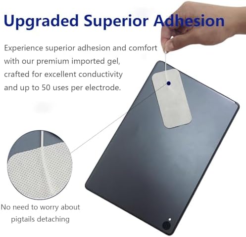 TENS Unit Replacement Pads 10 Pcs, TENS Unit Electrode Pads 2"x4", Large Reusable TENS Pads Replacement for Multiple Pain Relief, Compatible with TENS 7000, AUVON, Etekcity, Nicwell Care TENS Machines