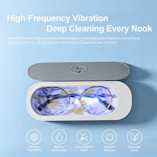 Ultrasonic Cleaner, Eyeglass Cleaning Machine, Ultrasonic Jewelry Cleaner for Eyeglasses, Jewelry, Rings, Watch Straps