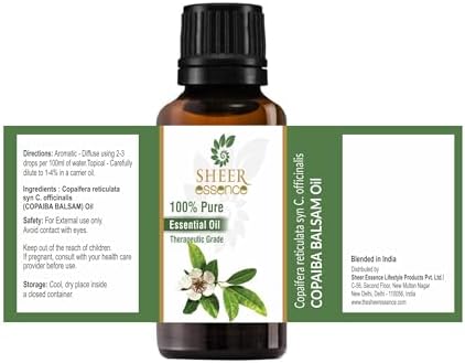Essential Oils 4oz - 100% Pure and Natural - Therapeutic Grade Oil - Huge 4 Fluid Ounces Bottle with Premium Glass Dropper (Copaiba Balsam Oil)