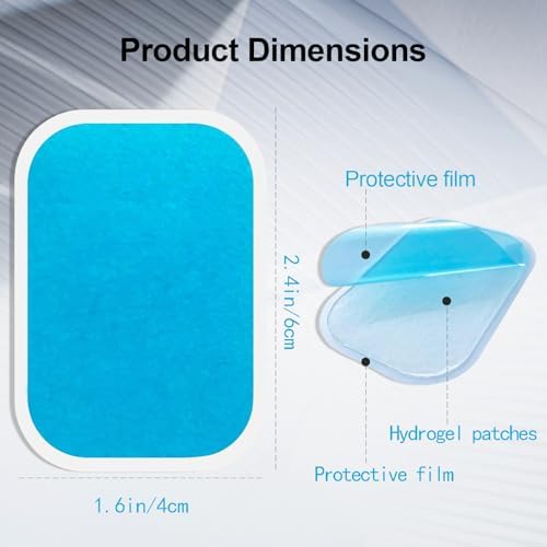60 Pcs Gel Pads for Abs Stimulator,Gel Sheet Replacement Pads for Abdominal Muscle Trainer, EMS Abdominal Belt,Reusable Ab Workout Toner Belt Accessories