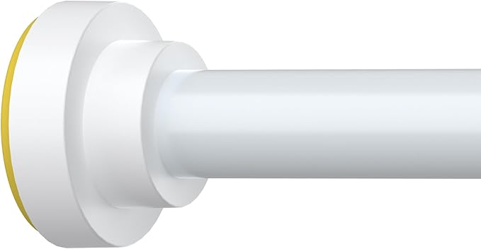Thestoa White Shower Curtain Rod Adjustable 43-78 inch, 1"Diameter Spring Tension Curtain Rod No Drill, Anti-Rust Non-Slip Shower Rod, White Shower Rod for Bathroom Tension