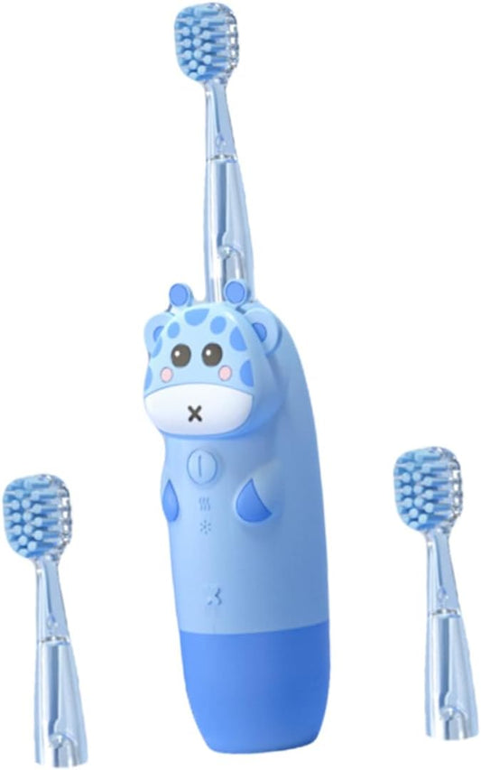 Beavorty Electric Toothbrush Set for Boys and Girls 4pcs Sonic Vibrating Toothbrush Colorful Deer Design Battery-Free for Children Ages 3-10 Fun and Effective Oral Care