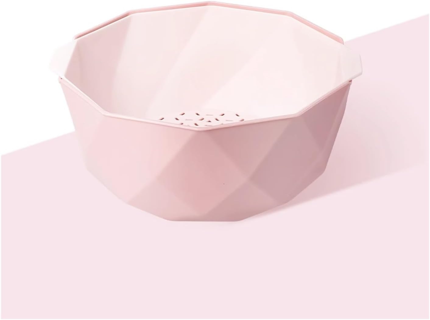 Fruit Bowls Fruit Tray Living Room Home Kitchen Double Wash Vegetable Draining Basket Fruit Basket Blue Green Pink Fruit Bowl Fruit Basket (Color : Pink, Size : Small)