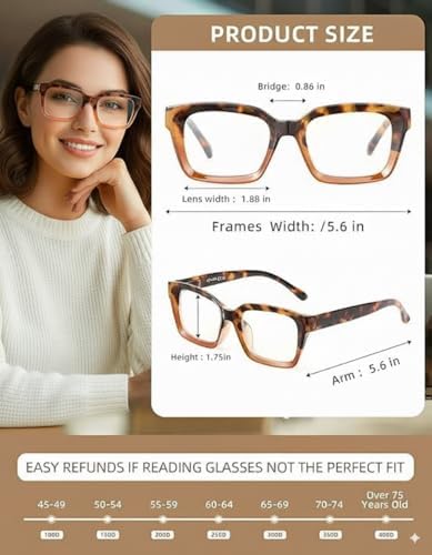 JOLISU 5 Pack Reading Glasses For Women,Blue Light Blocking Computer Reader Spring Hinge Eyeglasses