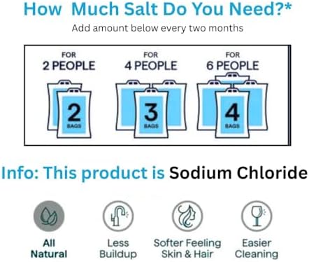 (4 Pack) Water Softener Salt Crystals - Natural High Purity Salt for Softener Skin, Reduced Buildup, 40 lb Each Bag with Handle. 160 lbs total. Conveniently Delivered