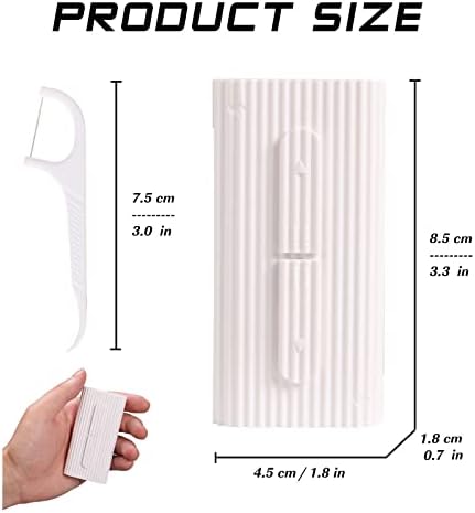 White Dental Floss Portable Case, Storage 10 Picks Adult Floss in Box. The Best Tool for Cleaning Teeth and Oral Care. Portable Travel Floss is Perfect for Dinners,Dating,Travel,Hotels.(White)