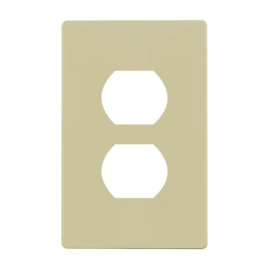 ENERLITES Screwless Duplex Wall Plate, Child Safe Receptacle Outlet Cover, Standard Size, 1-Gang 4.68" x 2.93", Unbreakable Polycarbonate Thermoplastic, UL Listed, SI8821-I, Glossy, Ivory