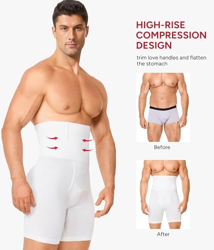 Nebility Shapewear Men Compression Shorts - Slimming Body Shaper Tummy Control Underwear Boxer Briefs