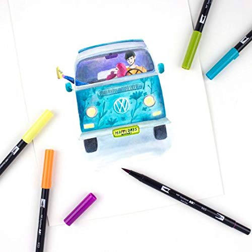 Tombow Dual Brush Pen Art Markers (10-Pack, Retro)