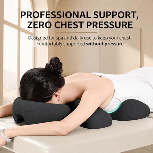 Face Down Breast Support Cushion for Massage Table, Prone Face Cushion for Therapy, Comfortable Chest Support for Spa, Salon and Home