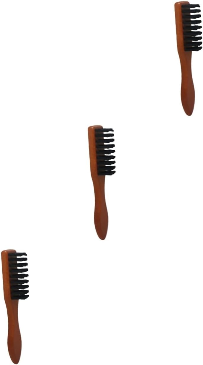 FRCOLOR 3pcs Men's Boar Bristle Beard Brush Hair Detangler Barber Duster Brush
