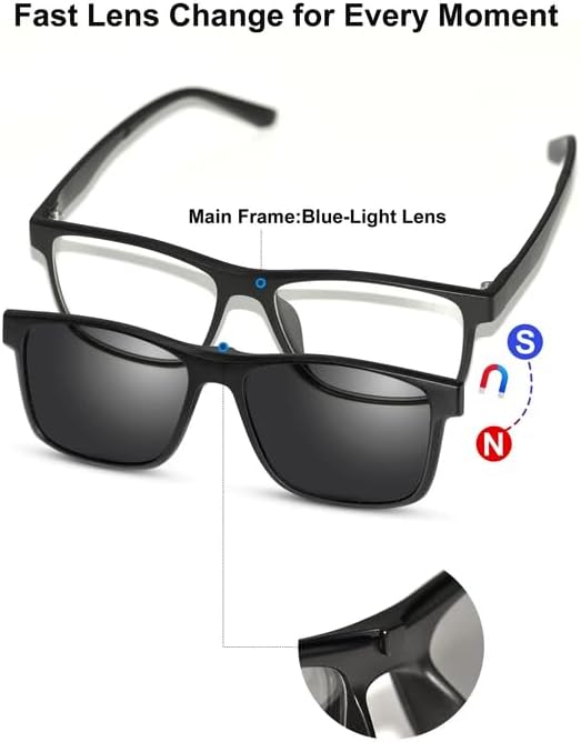 Magnetic Clip on Sunglasses for Men