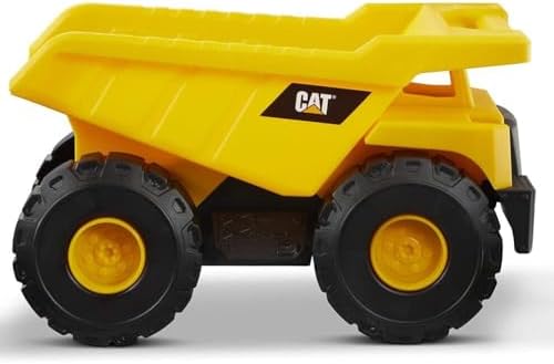 CAT Construction Toys, Construction Fleet 10" Dump Truck Toy - Heavy‑Duty Plastic, Working Tilting Bed & Free‑Rolling Wheels, Indoor/Outdoor Sandbox Truck for Toddlers & Kids Ages 2-6