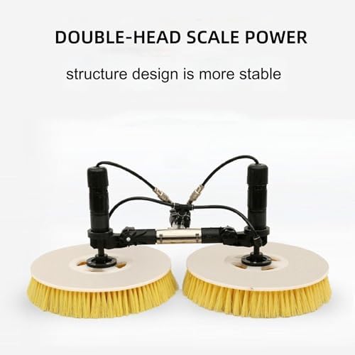 Electric Photovoltaic Panel Cleaning Tool, Water Fed Pole Kit with Carbon Fiber Telescopic Rod, 65cm Round Brushes, 17m Cable/29m Water Pipe Line, Plug in,3.5M