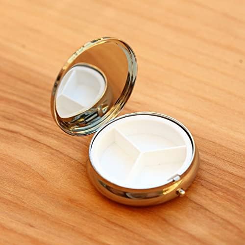 Moon and Stars Brass Round Pill Box