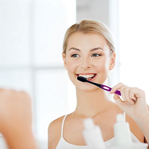 Xlent Activated Charcoal Bristle Toothbrush - Xtreme (Extreme) Soft, Ultrafine, Tapered bristles, Compact Head and Slim Design (5 Toothbrush + 1 Floss 5 m)