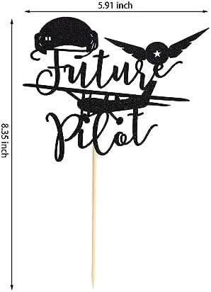 Future Pilot Cake Topper Airplane Birthday Party Decoration Aircraft Plane Travel Airman Theme Kids Birthday Baby Shower Party Supplies for Boys Men