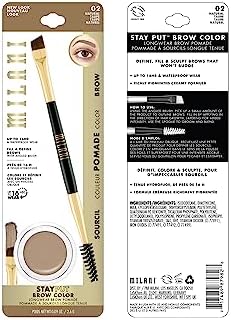 Milani Stay Put Brow Color - Natural Taupe (0.09 Ounce) Vegan, Cruelty-Free Eyebrow Color that Fills and Shapes Brows‚Ķ