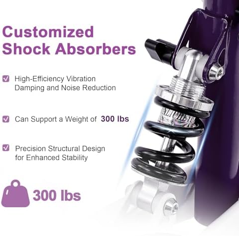 BlessReach Steerable Knee Walker Deluxe Medical Scooter for Foot Injuries Compact Crutches, with Dual Rear on-Wheel Brake and Shock Absorption Under The Knee pad（Purple）