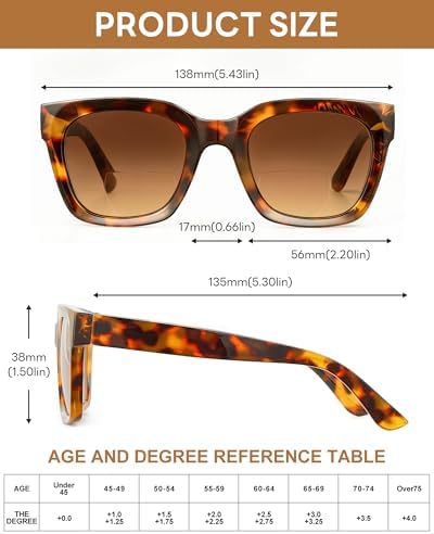 JOLISU Bifocal Sunglasses Reader - 3 Pack Lightweight Oversized Classic Style for Women Reading W/UV 400 Protection
