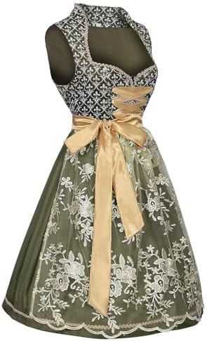Oktoberfest Bavarian Dress Women's Dirndl Dress German Costume Plaid Maid Halloween Party Outfits