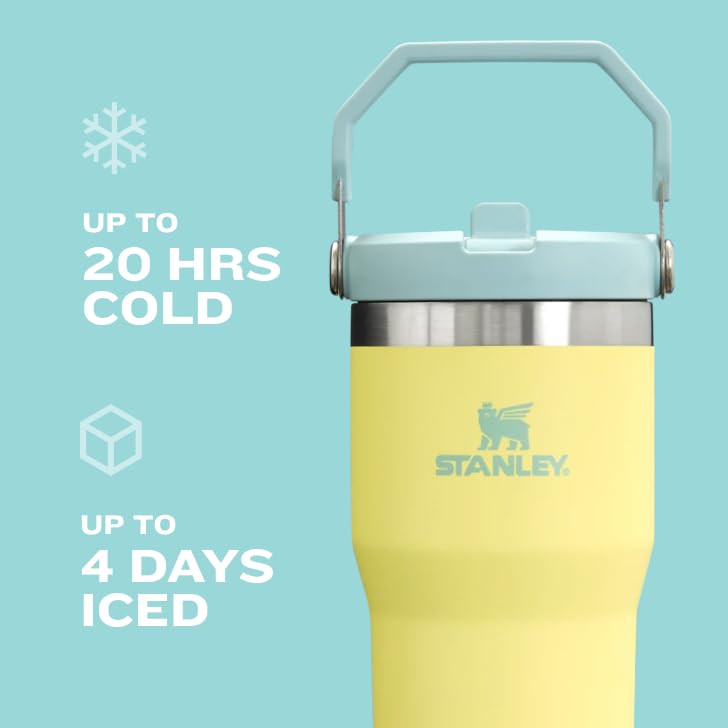 Stanley IceFlow Stainless Steel Tumbler with Straw - Vacuum Insulated Water Bottle for Home, Office or Car Reusable Cup with Straw Leak Resistant Flip Cold for 12 Hrs or Iced for 2 Days (Rose Quartz)