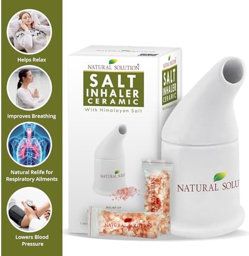 Natural Solution Ceramic Pink, Cleans The Respiratory System Great for Allergy, Asthma Relief, and Other Respiratory Conditions , Salt Inhaler, 1 Count
