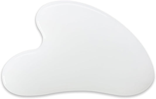 Gua Sha Jade Stone Gua Sha Massage Tool, Guasha Tool for Face and Body Skin Massage. Tools for SPA Acupuncture, Pink Stone for Body Face Neck and Eye, Skin Care Gift for Woman (White)