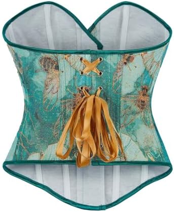 Sexy Corset Tops for Women Renaissance Floral Bustier Overbust Boned Strapless Lingerie Open Back Lace Up Shapewear