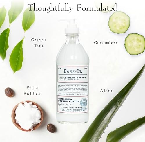 BARR-CO. Original Scent Shea Butter Lotion, Tranquil and Comforting Milky Scent with Oat, Vanilla & Vetiver, Shea Moisturizing Lotion for Sensitive Skin, 16 fl oz
