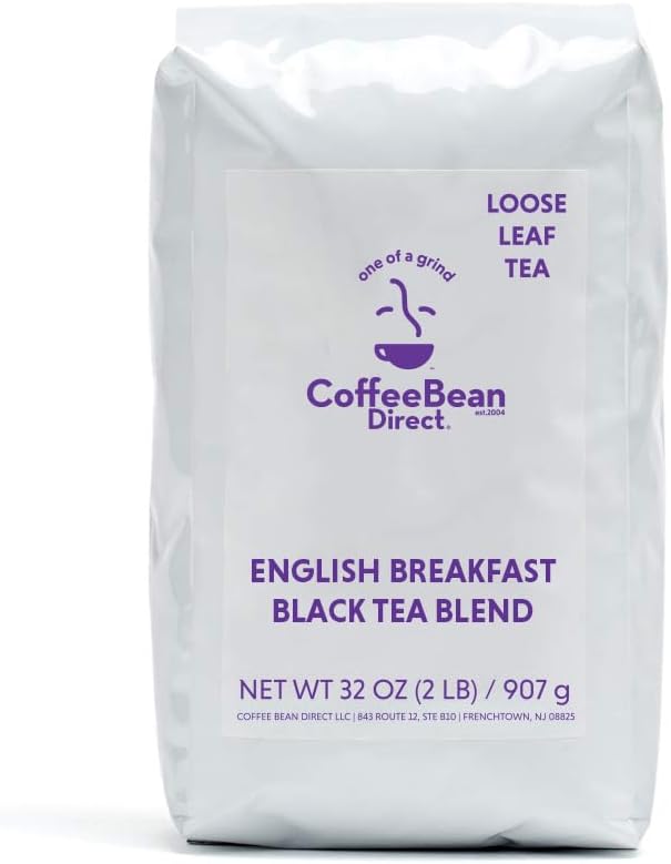 Coffee Bean Direct English Breakfast Loose Leaf Tea, Perfect Hot or Iced, 2 Pound Bag (Pack of 1)