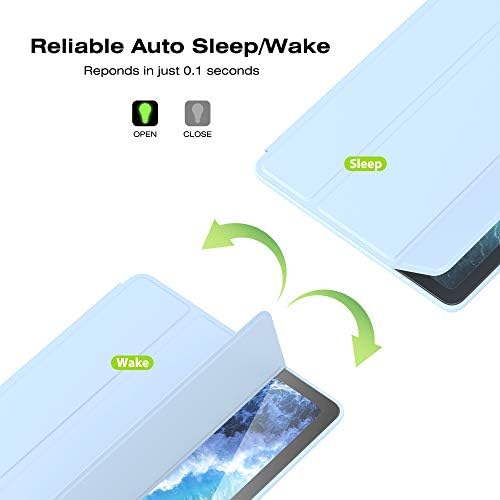 Case for iPad Air 3 Case 2019 with Pencil Holder Ultra Slim Soft TPU Back Cover with Auto Sleep/Wake Full Body Protective Smart Case for iPad Air 3rd Generation 2019/iPad Pro 10.5 2017 (Sky Blue)