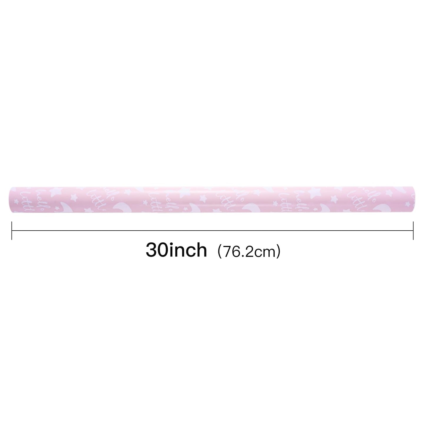 RUSPEPA Reversible Wrapping Paper Roll, Jumbo Roll, Baby Girl Pink and Dots Pattern for Baby Boy or Neutral Gift Wrapping, Kids' Birthday Party and Baby Shower, 30 Inches X 32.8 Feet