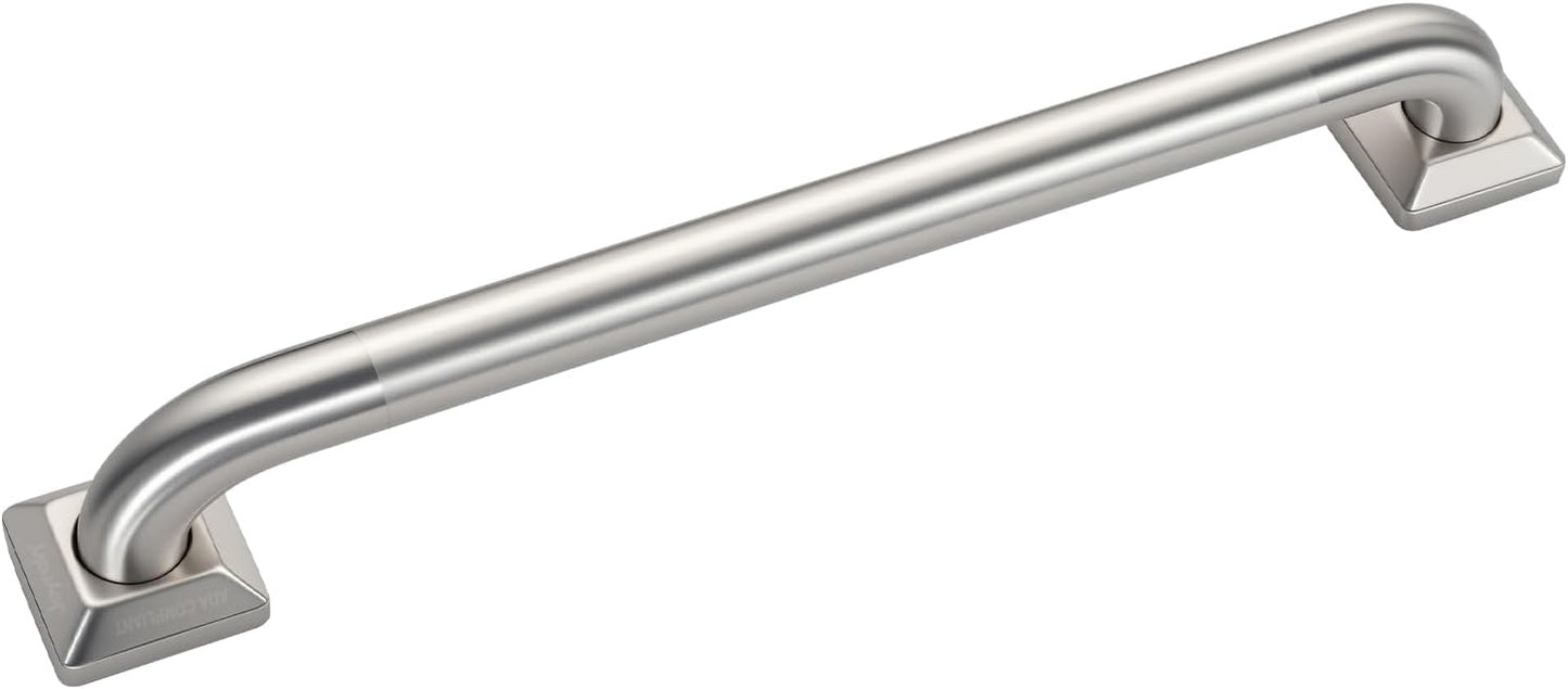 joyrain 500lb Capacity Stainless Steel Grab Bar - Heavy Duty Bathroom Safety Rail for Elderly, Anti-Slip Shower Handle, ADA Compliant (Peened, 12 inch)