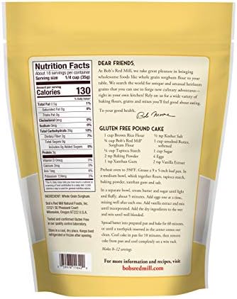 Bob's Red Mill Sorghum Flour, 22oz (Pack of 4) - Whole Grain, Vegan, Kosher
