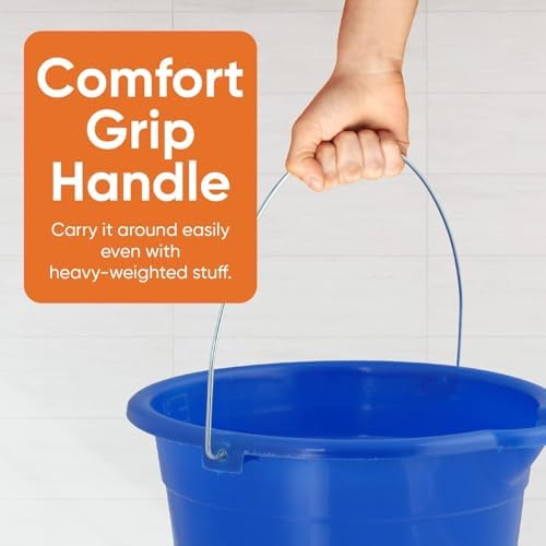 Mop Bucket 2.5 Gallon Bucket for Cleaning - Plastic Car Wash Bucket with Grip Handle - Royal Blue, Small Durable Plastic Pail for Fishing, Mopping, Cleaning Camping -10 Liter