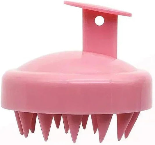 Silicone Massage Brush Shampoo Head Scalp Massager Washing Comb Hair Body Shower Massage Brush Bath Spa Bathroom Accessories (Pink)