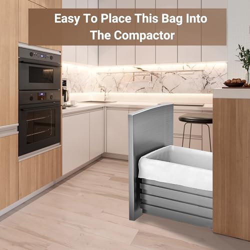 18 Gallon 200 Count Heavy Duty Compactor Trash Bags 1.2 Mil THICK Reinforced Drawstring Garbage Liners Fit 13-18 Gallon Compatible with Kitchenaid, Whirpool, GE 15 Inch Compactors GRAND SAVE!