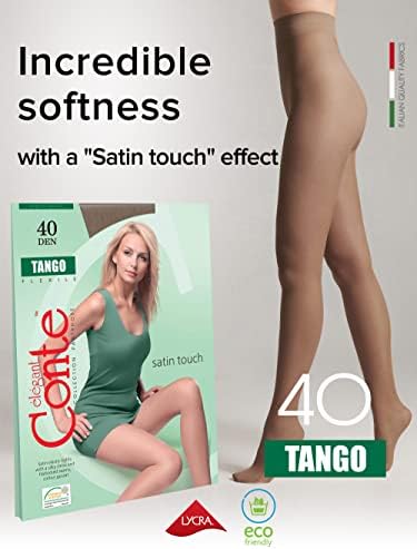 Conte Tights Sheer to Waist Pantyhose with Satin Silky Touch Effect, Tango 40 Den