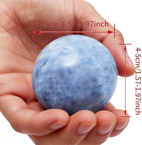 Natural Stone Healing Crystal Sphere Feng Shui Decor Positive Energy Tool for Wealth Meditation Protection Spiritual Space Diameter 4-5cm Celestite Sphere
