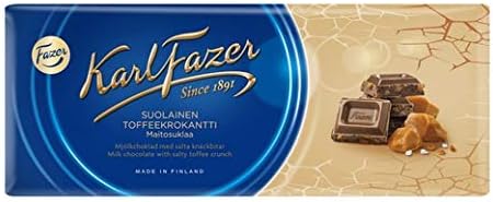Fazer Karl Fazer Salty toffee crunch in Milk Chocolate 22 bars of 200g