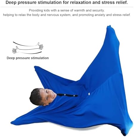 Sensory Body Sock for Kids, 3-5 Years Old, Small Size,40" H x 27", Good for Height 33" - 42", Navy Blue