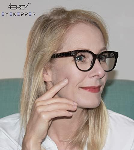 Eyekepper Oversize Reading Glasses Women Stylish Readers - Grey Tortoise +4.00