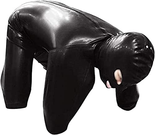 Men Sexy Shiny Bodysuit Nightclub Stage Bondage Catsuit Prisoner Patent Leather Jumpsuits